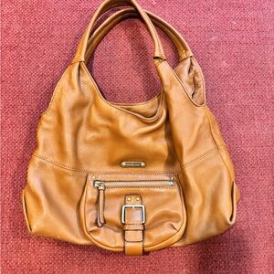Michael Kors Tan Leather Hobo Bag with Gold Hardware